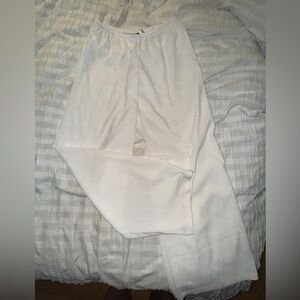 H&M low rise white linen pants